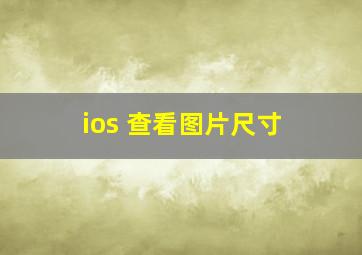 ios 查看图片尺寸